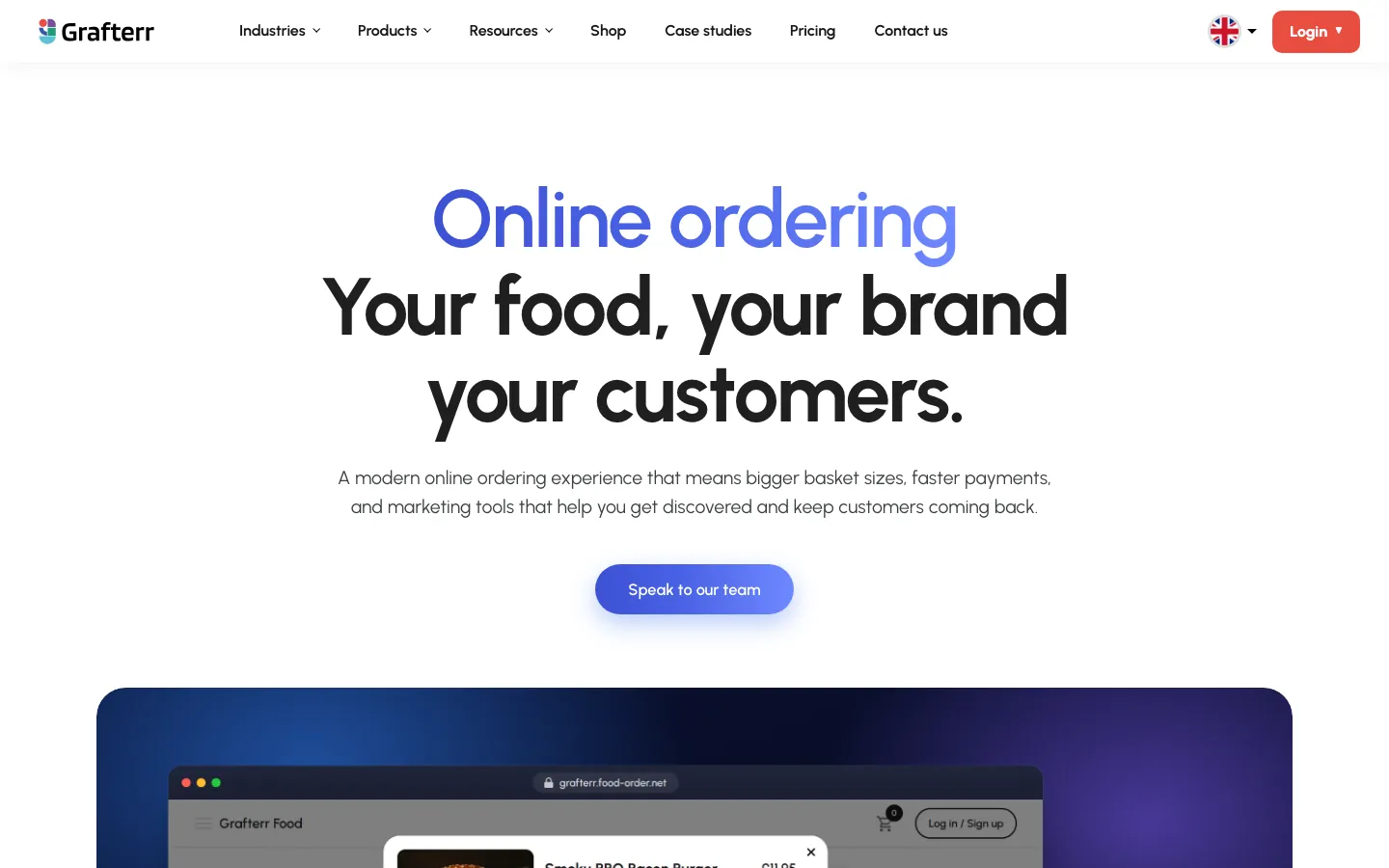 Grafterr Online Ordering with Pre-ordering's website, grafterr.com, on 12 Oct 2026