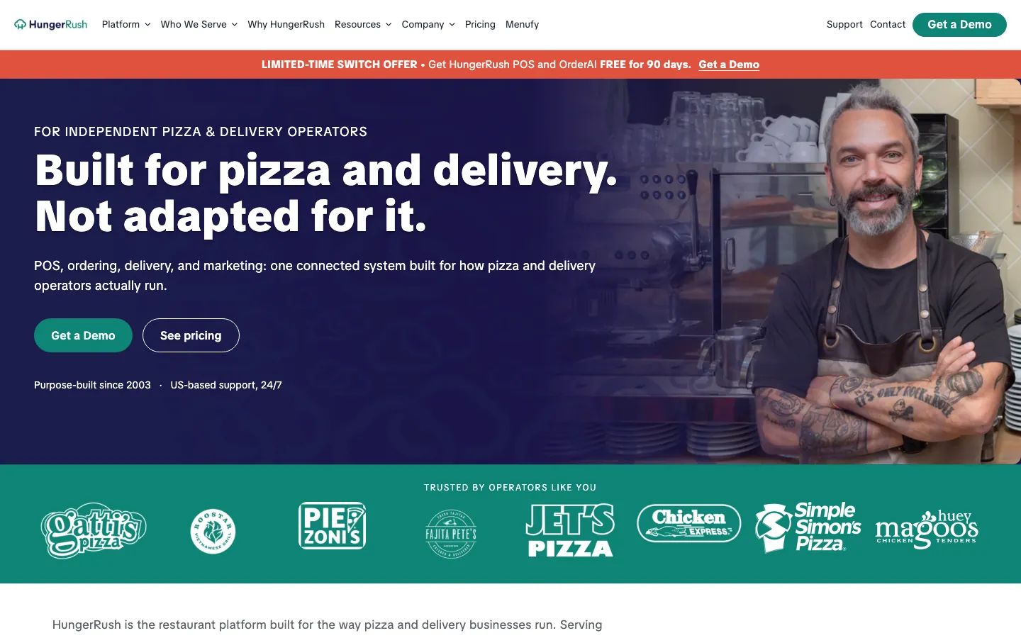 HungerRush's website, hungerrush.com, on 12 Oct 2026