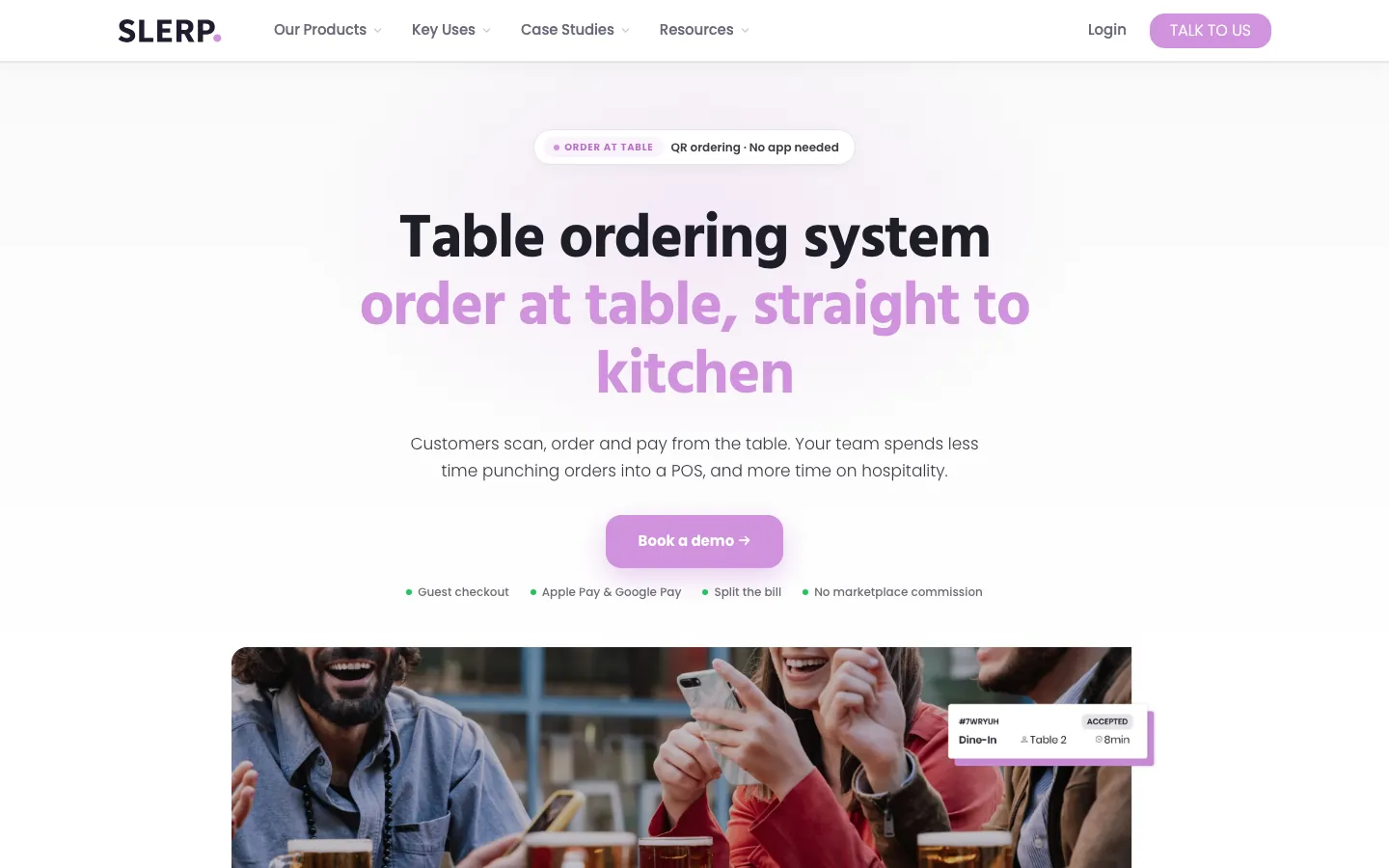 Slerp Order at table's website, slerp.com, on 12 Oct 2026