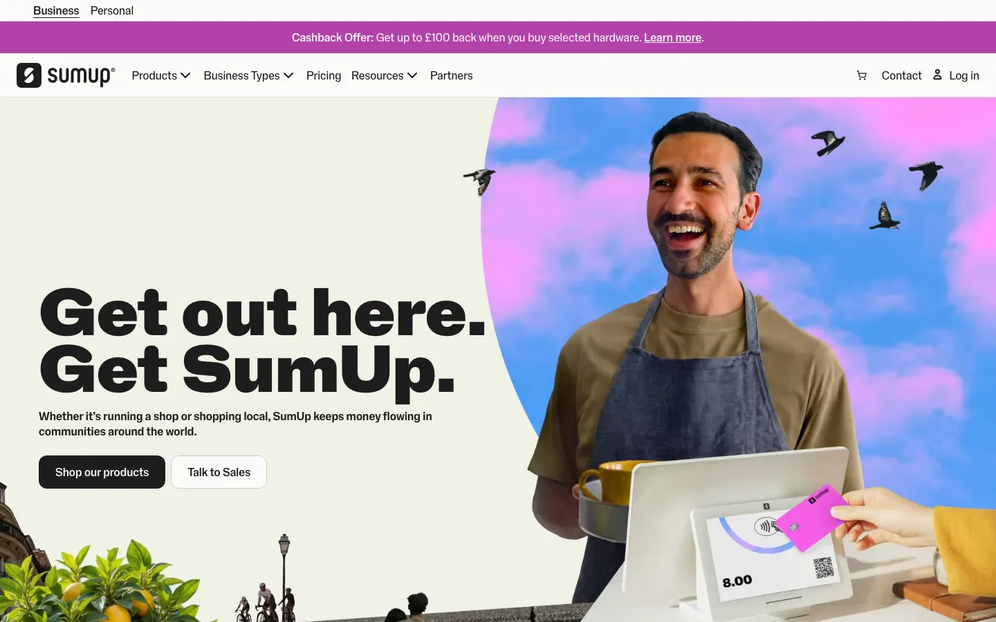 SumUp POS's website, sumup.com, on 12 Oct 2026
