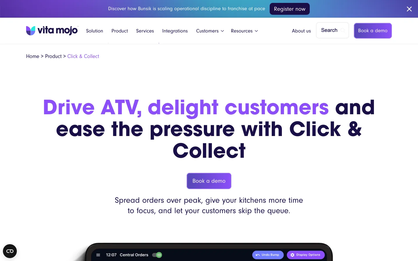 Vita Mojo Click & Collect's website, vitamojo.com, on 12 Oct 2026
